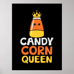 Poster Halloween Candy Corn Queen Crown Crown Aniversário
