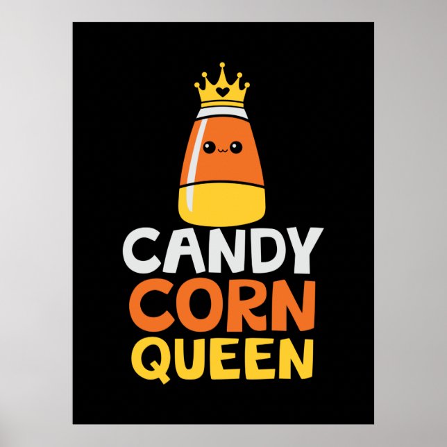 Poster Halloween Candy Corn Queen Crown Crown Aniversário (Frente)