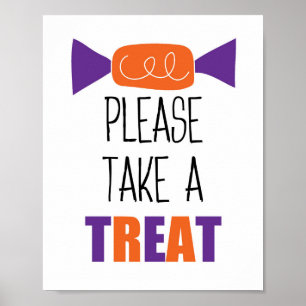 Poster Halloween Candy Por Favor Tome Um Tratado