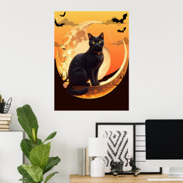 Poster Halloween Cat Modern