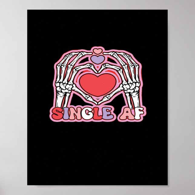 Poster Halloween Clássico das Mãos - Design de Esqueleto  (Frente)