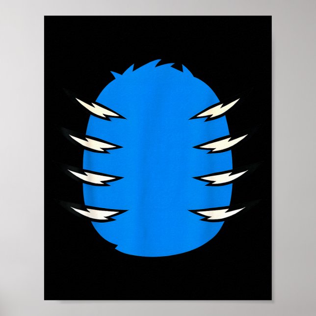 Poster Halloween Costume Funny Blue Tiger Diy Group Match (Frente)