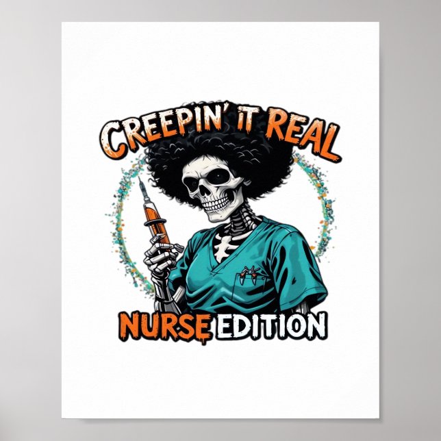 Poster Halloween Creepin It Real! Nurse Edition Classic T (Frente)