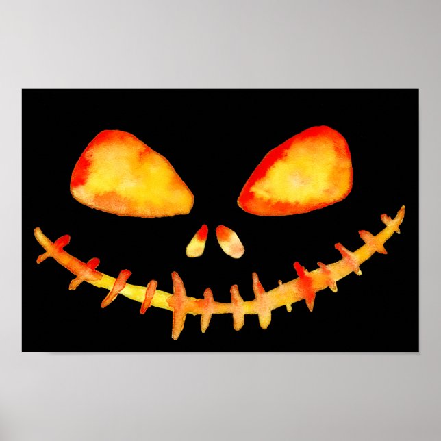 Poster Halloween Creepy Jack O' Lanterna Sorri (Frente)