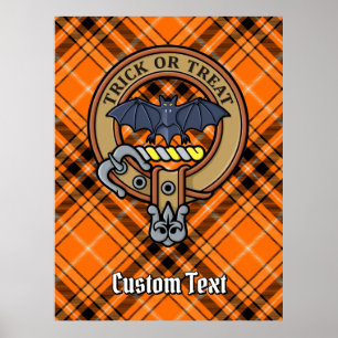 Poster Halloween Crest sobre Tartan