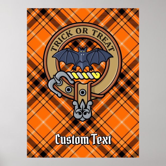 Poster Halloween Crest sobre Tartan (Frente)