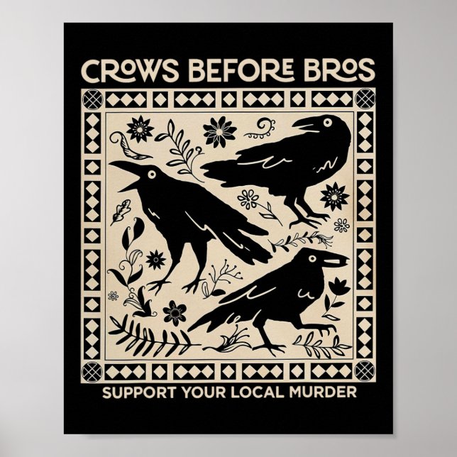 Poster Halloween Crows Antes De Irmãos Engraçado Suportem (Frente)