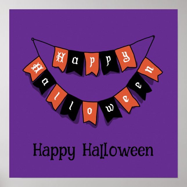 Poster Halloween Cute Funny Whimsy Garland (Frente)