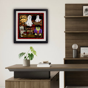 Poster Halloween Cute Spooky Mummy Fantasmas Frankenstein