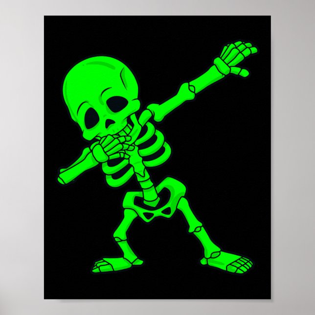 Poster Halloween Dabbing Skeleton Boys Meninas Crianças D (Frente)