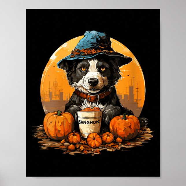 Poster Halloween de cachorro para mulheres (Frente)