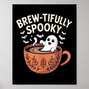 Poster Halloween De Café Ghostil, Assustado Por Brew