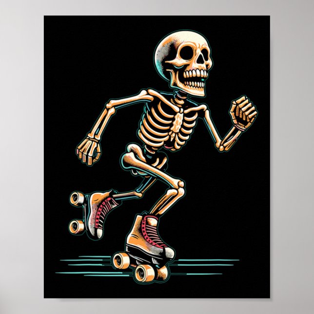 Poster Halloween De Patinador De Rolagem (Frente)