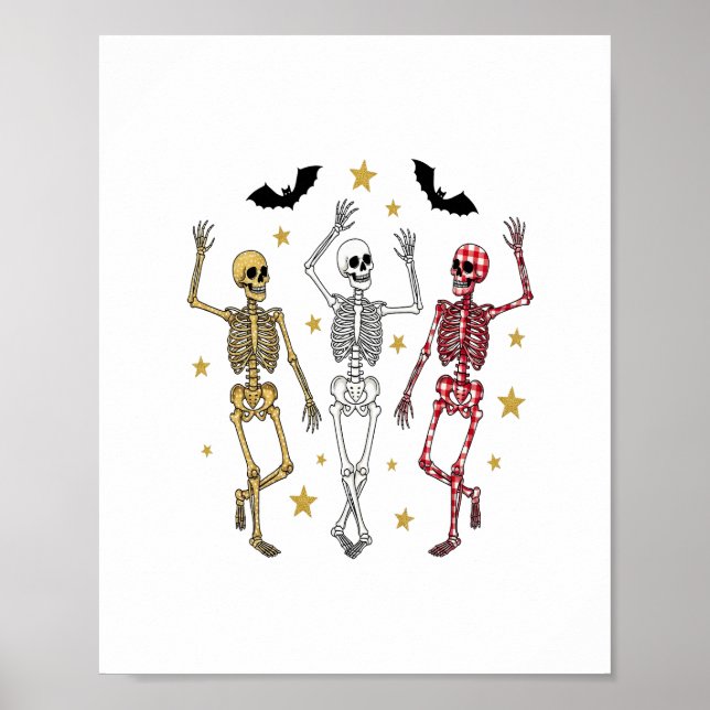 Poster Halloween de Skeleton Dançante (Frente)