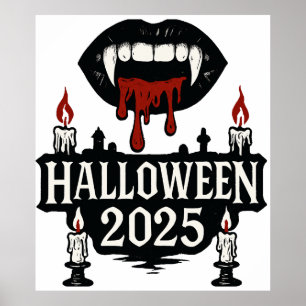 Poster Halloween de vampiro gótico