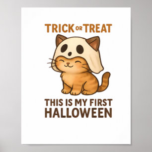 Poster Halloween do Chapéu Mágico de Bruxas do Gato Paste