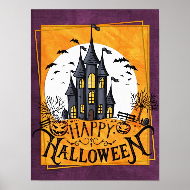 Poster Halloween do Halloween da Casa Assombrada (Frente)