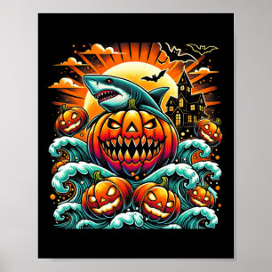 Poster Halloween do Tubarão-Bomba