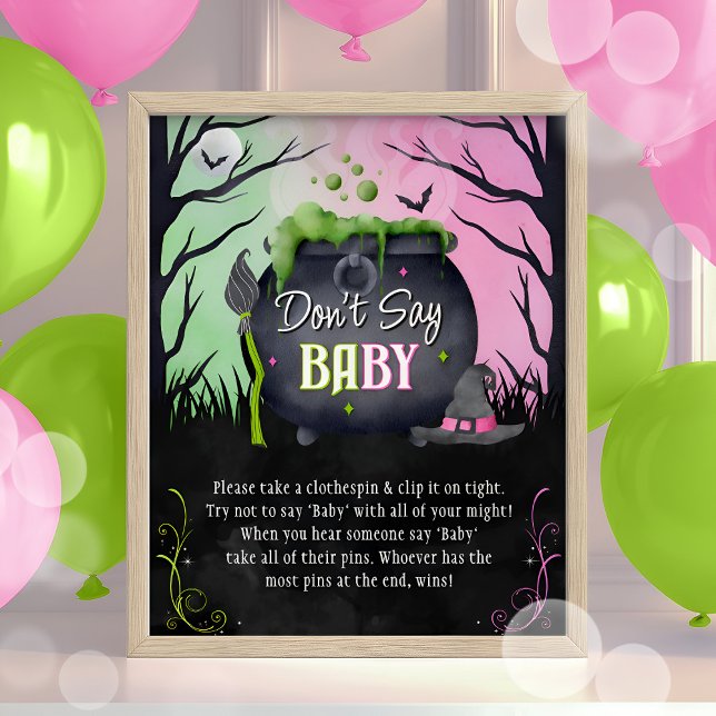 Poster Halloween Don't Say Baby Baby Shower Game Sign (Criador carregado)