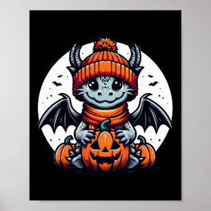 Poster Halloween Dragon Pumpkin