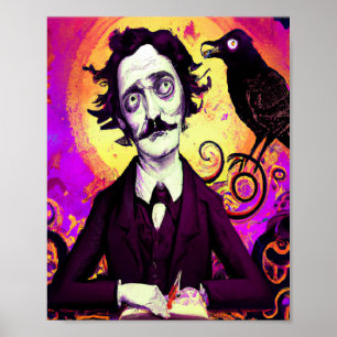 Poster Halloween, Edgar Allen Poe, Raven, Nunca Mais