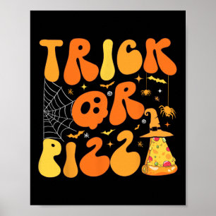 Poster Halloween Engraçado ou Pizza Assustadora Ghost Dec