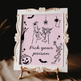 Poster Halloween Escolhe Seu Sinal de Cocktail Venenoso P