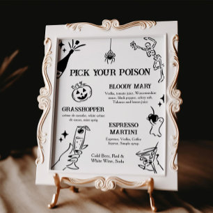 Poster Halloween Escolhe Seu Sinal de Cocktail Venenoso P