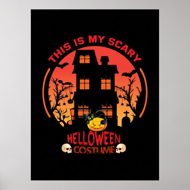 Poster Halloween Esta É A Minha Capa Assustadora De Hello (Frente)
