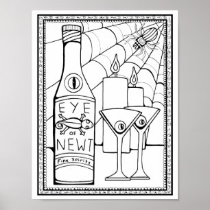 Poster "Halloween Eye of Newts Spirs Coloring Page Art"