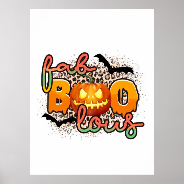 Poster Halloween Fab Boo Lous Aniversário (Frente)