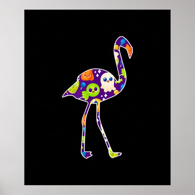 Poster Halloween Figurume Flamingo Ghost Candy Gift (Frente)