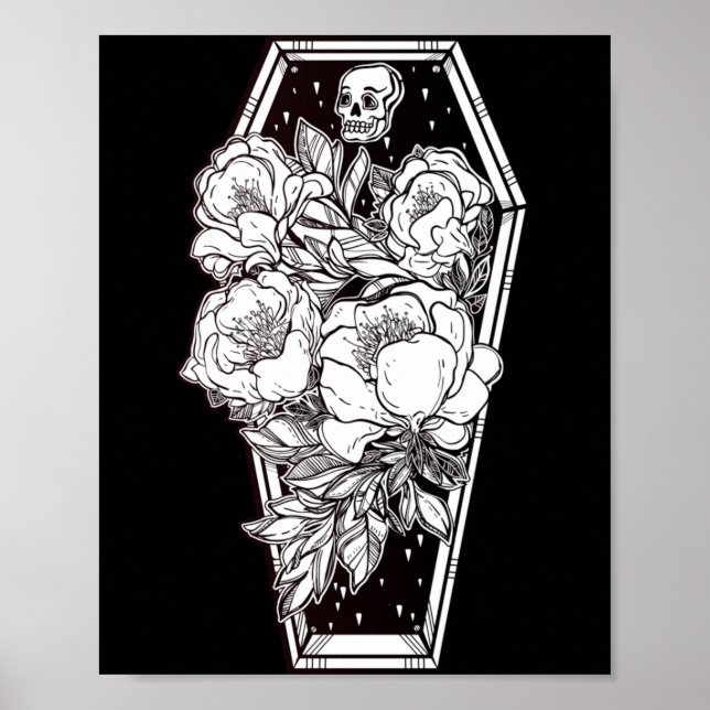 Poster Halloween Floral Assustador (Frente)