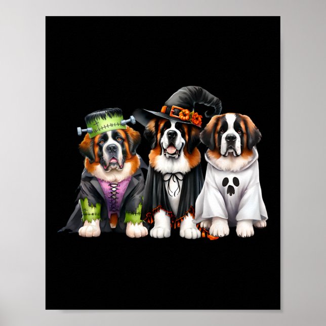 Poster Halloween Ghost Costume Witume Dog Santo Bernard R (Frente)
