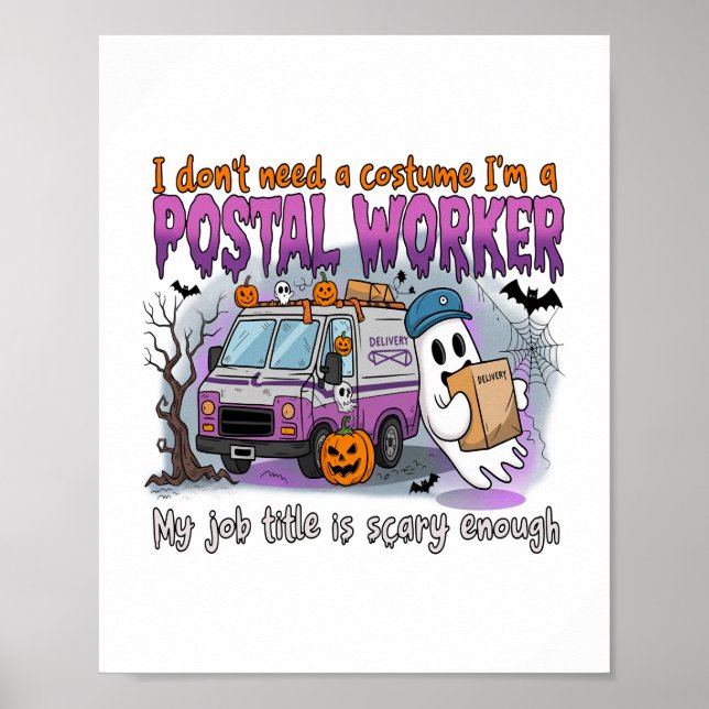 Poster Halloween Ghost, Empregado Postal (Frente)