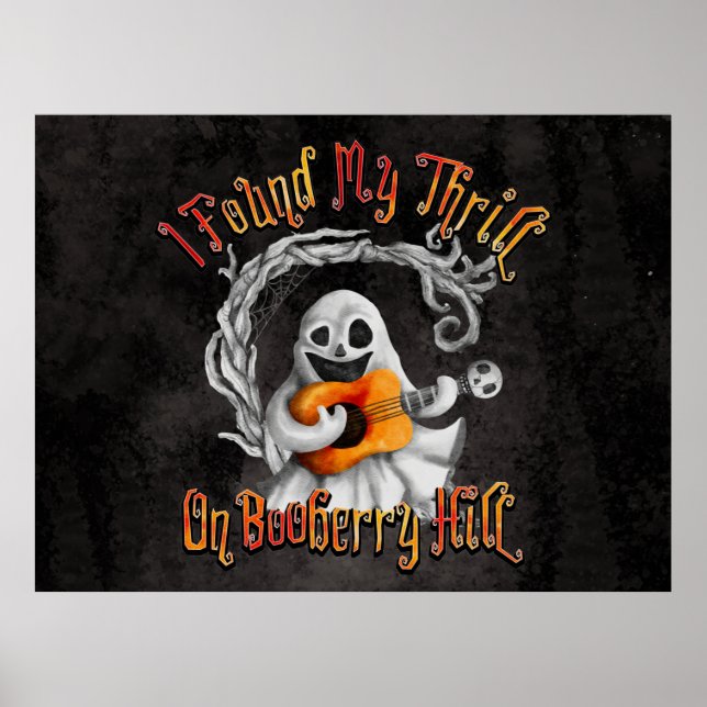 Poster Halloween Ghost Guitar Booberry Hill (Frente)