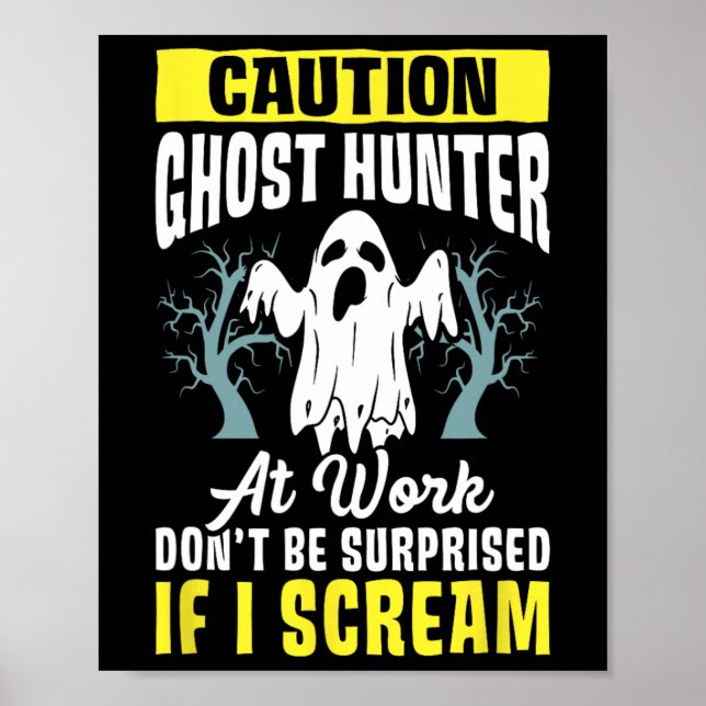 Poster Halloween Ghost Hunter Trabalha Paranormal Fantasm (Frente)