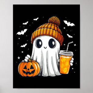 Poster Halloween Ghost Pumpkin Spice Latino outono Co