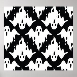 Poster Halloween Ghost Spooky Sem Olhos Padrão