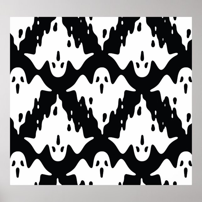Poster Halloween Ghost Spooky Sem Olhos Padrão (Frente)
