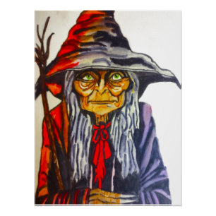 PÓSTER HALLOWEEN GLOW RED WITCH