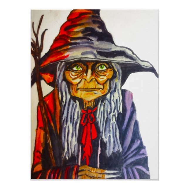 PÓSTER HALLOWEEN GLOW RED WITCH (Frente)