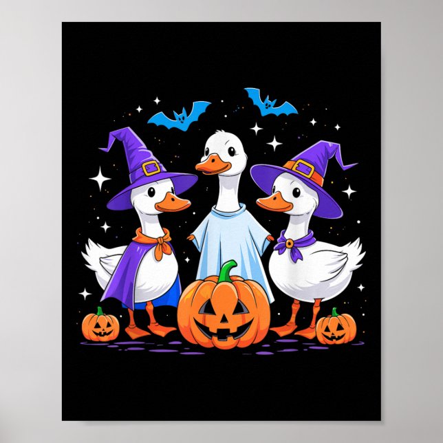 Poster Halloween Goose Ghost Pumpkin Witch Costume Soky F (Frente)