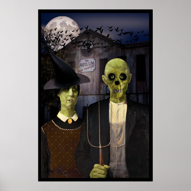 Póster Halloween Gótico Americano (Frente)