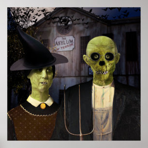 Póster Halloween Gótico Americano