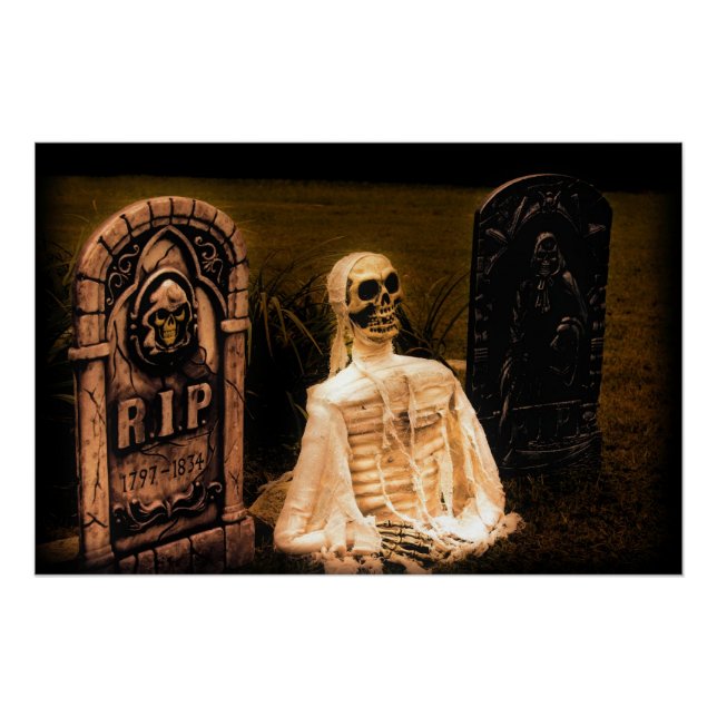 Póster Halloween Graveyard (Frente)