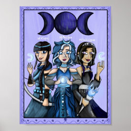 Poster Halloween Greek Mythology Moon Goddesses Art Print