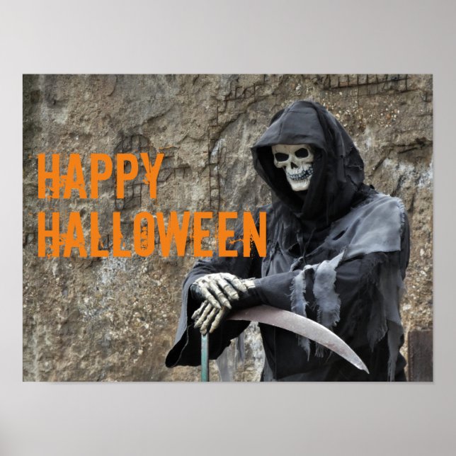 Poster Halloween Grim Reaper Personalizável (Frente)