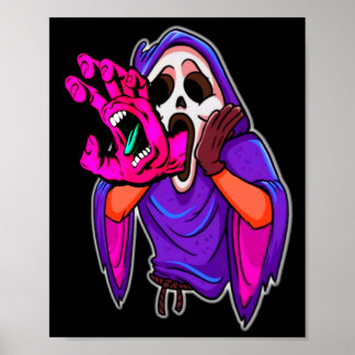 Poster Halloween Gritando Fantasma Halloween Monstro Assu