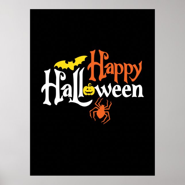 Poster Halloween Happy Halloween Aniversário (Frente)